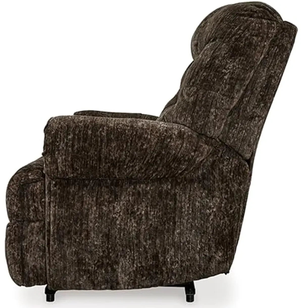 Signature Design by Ashley Movie Man Classic Tufted Velvet Manual Zero Wall Recliner, Dark Brown