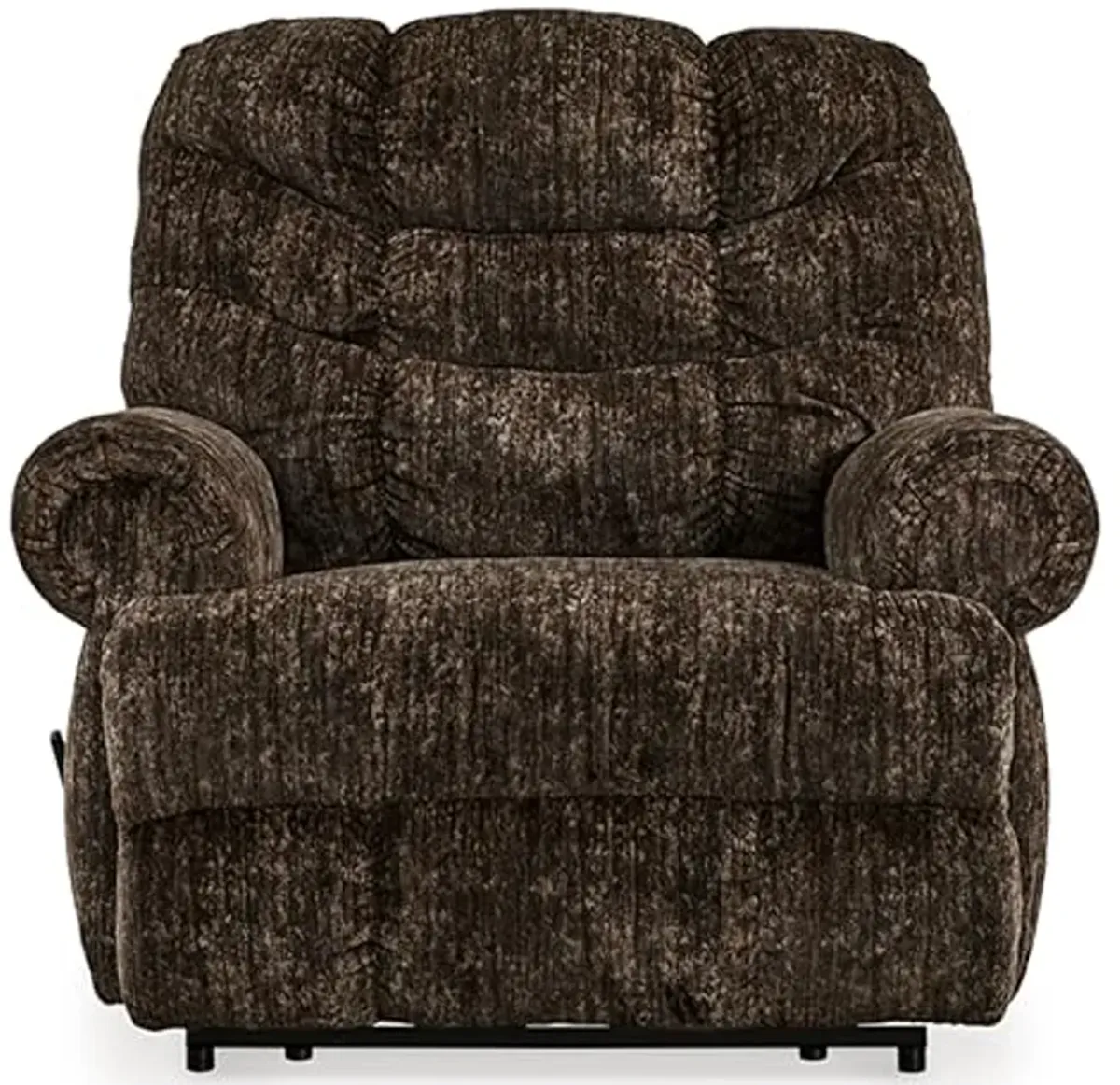 Signature Design by Ashley Movie Man Classic Tufted Velvet Manual Zero Wall Recliner, Dark Brown