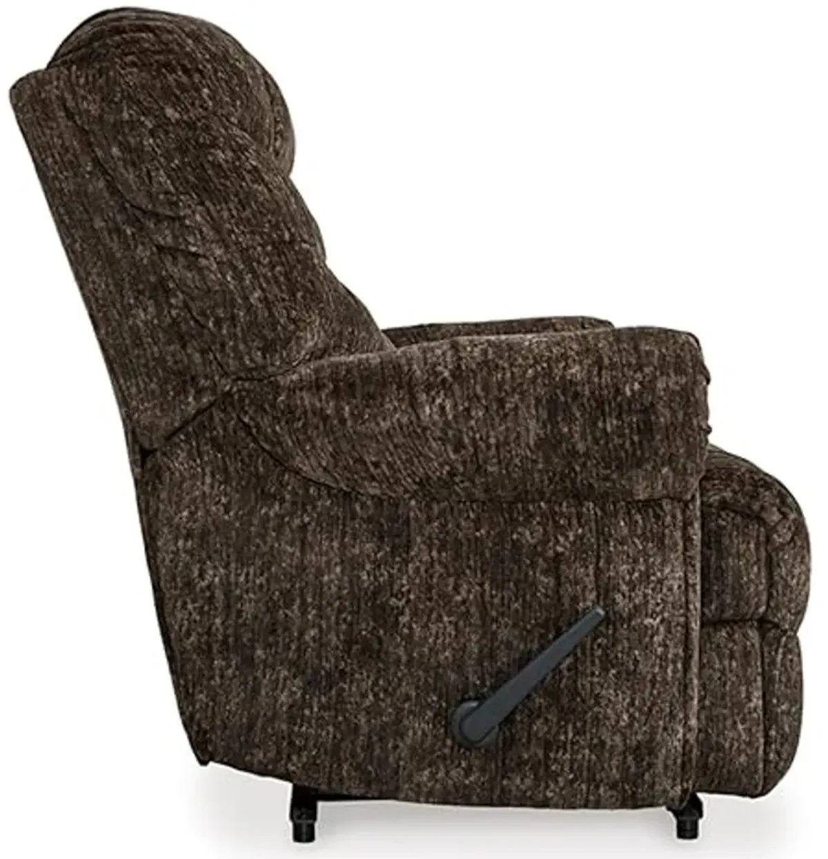 Signature Design by Ashley Movie Man Classic Tufted Velvet Manual Zero Wall Recliner, Dark Brown