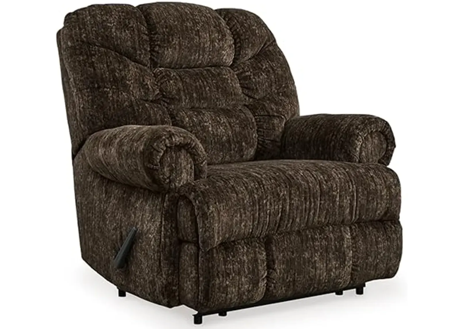 Signature Design by Ashley Movie Man Classic Tufted Velvet Manual Zero Wall Recliner, Dark Brown