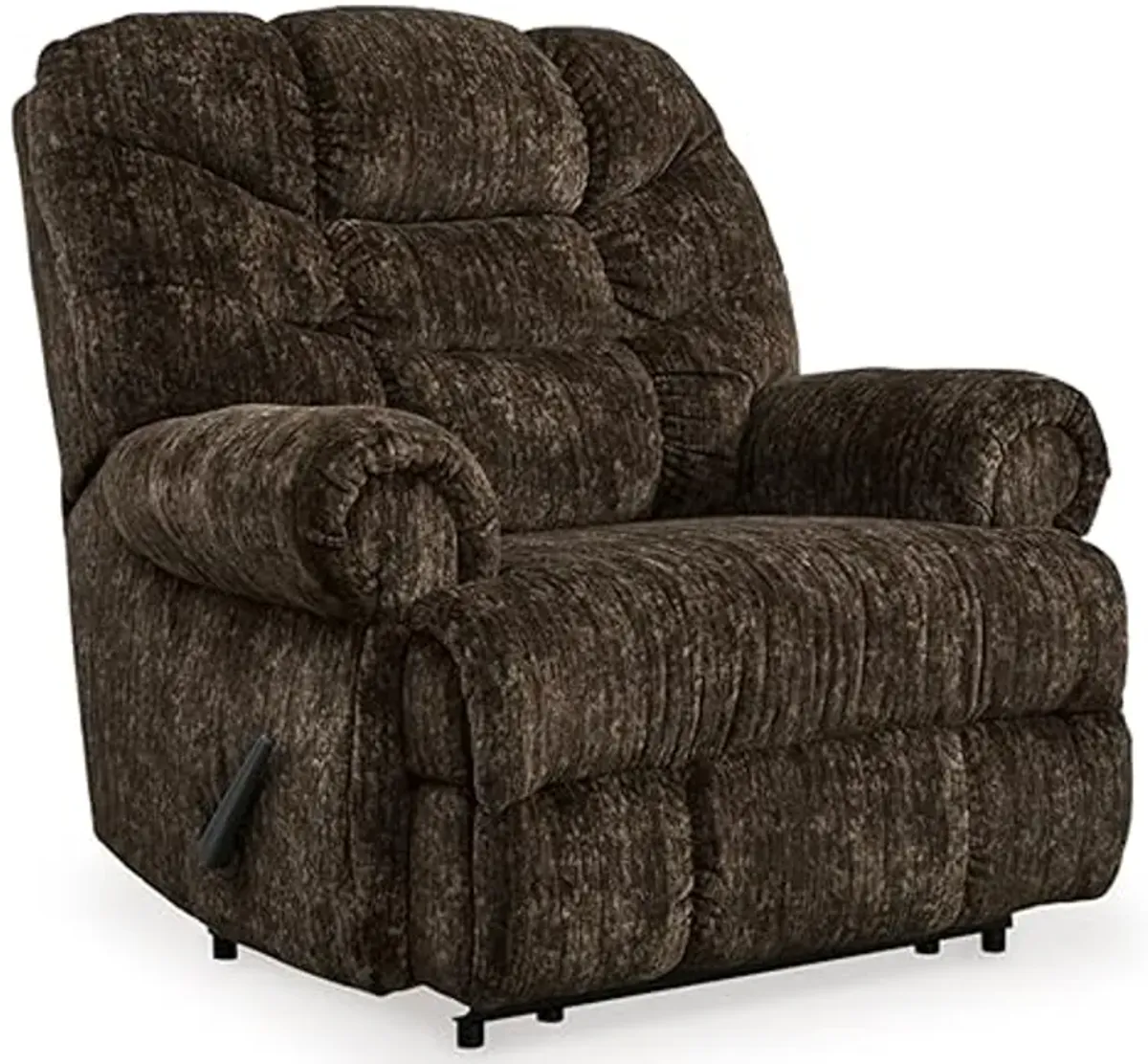 Signature Design by Ashley Movie Man Classic Tufted Velvet Manual Zero Wall Recliner, Dark Brown