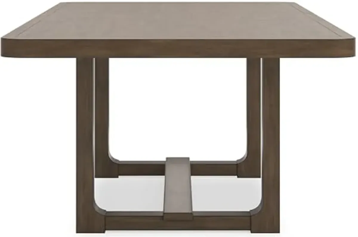 Signature Design by Ashley Cabalynn Farmhouse Dining Extension Table with 1 Removable Center Leaf, Light Brown