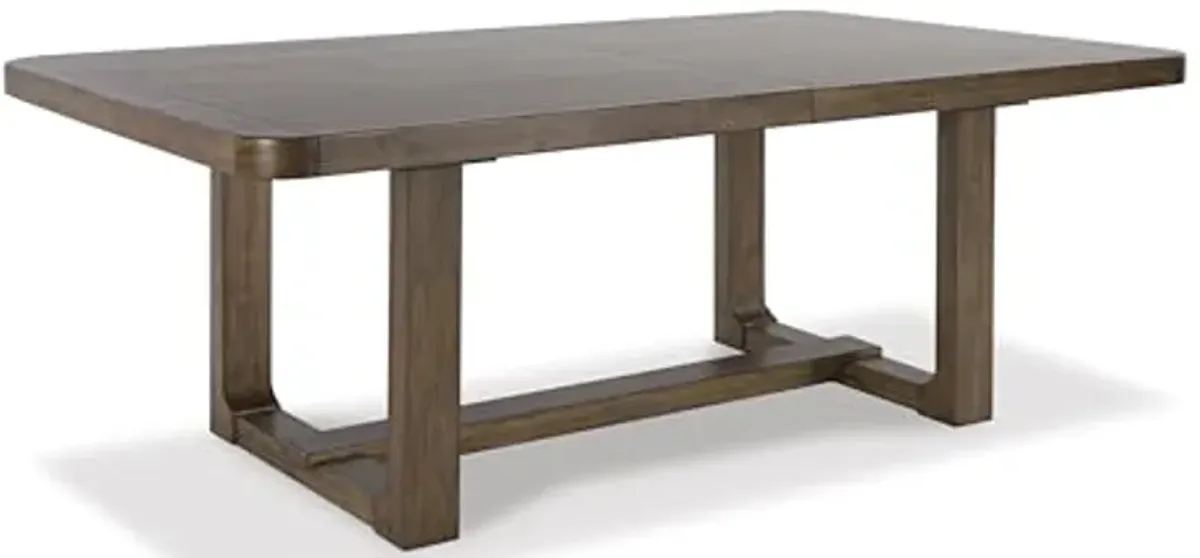 Signature Design by Ashley Cabalynn Farmhouse Dining Extension Table with 1 Removable Center Leaf, Light Brown