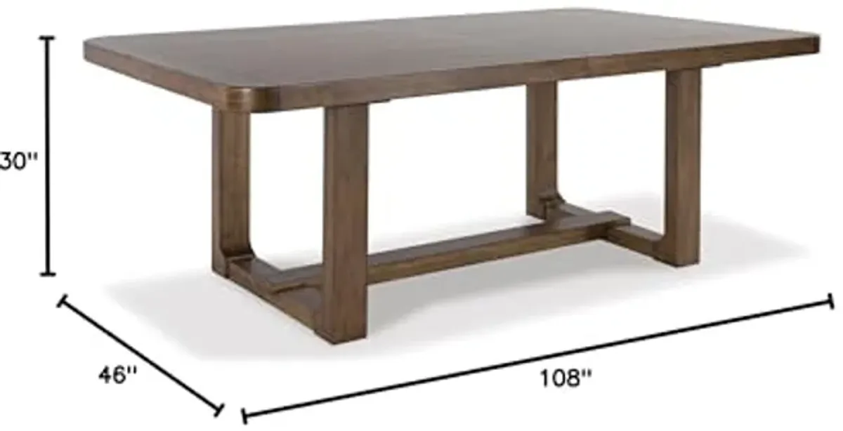 Signature Design by Ashley Cabalynn Farmhouse Dining Extension Table with 1 Removable Center Leaf, Light Brown