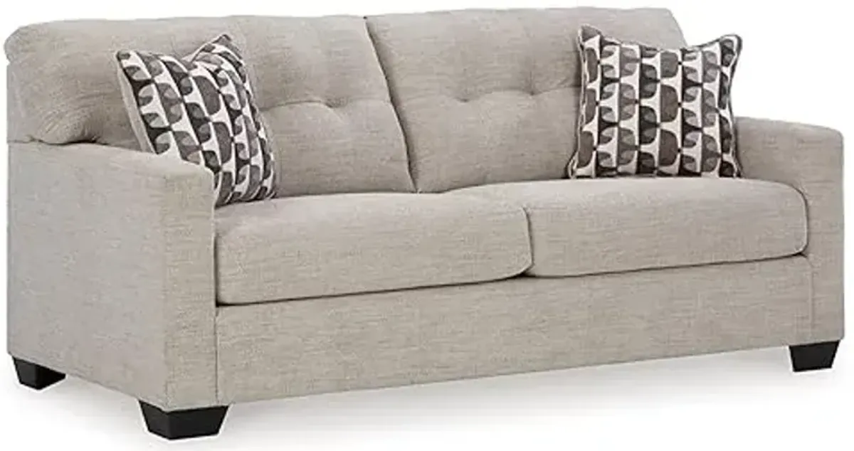 Signature Design by Ashley Mahoney Contemporary 2-in-1 Tufted Sofa Sleeper with Folding Gel Memory Foam Mattress, Full, Beige