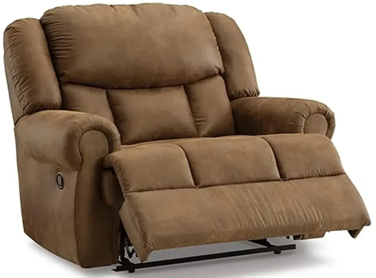 Signature Design by Ashley Boothbay Classic Faux Leather Manual Oversized Recliner, Dark Brown