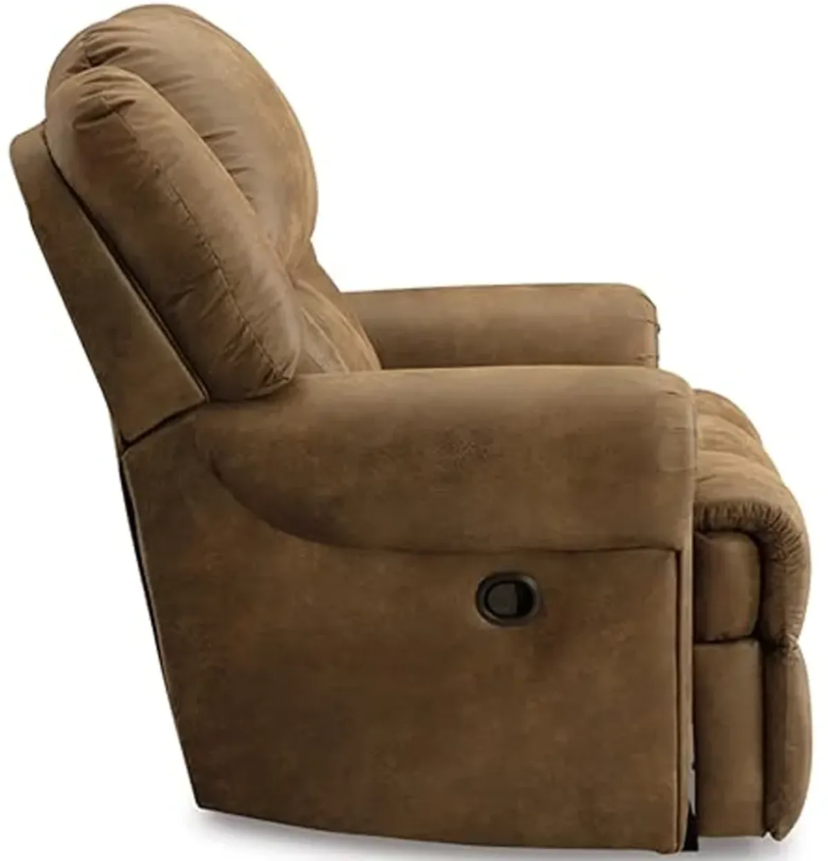 Signature Design by Ashley Boothbay Classic Faux Leather Manual Oversized Recliner, Dark Brown