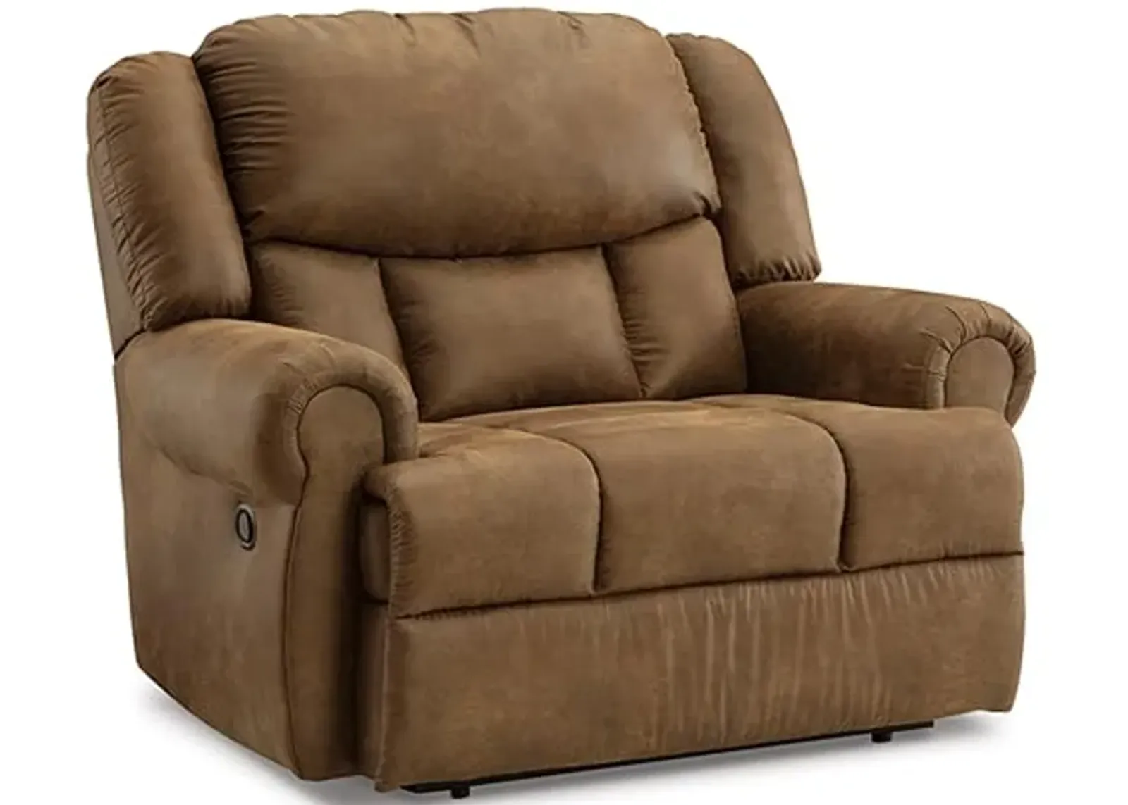 Signature Design by Ashley Boothbay Classic Faux Leather Manual Oversized Recliner, Dark Brown