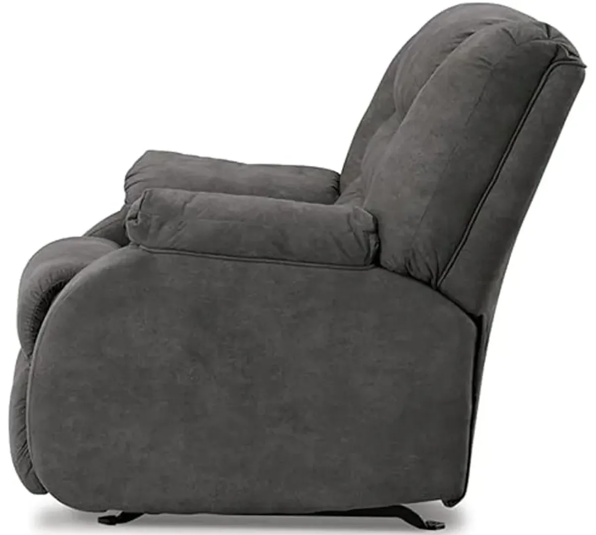 Signature Design by Ashley Partymate Contemporary Faux Leather Manual Rocker Recliner, Gray