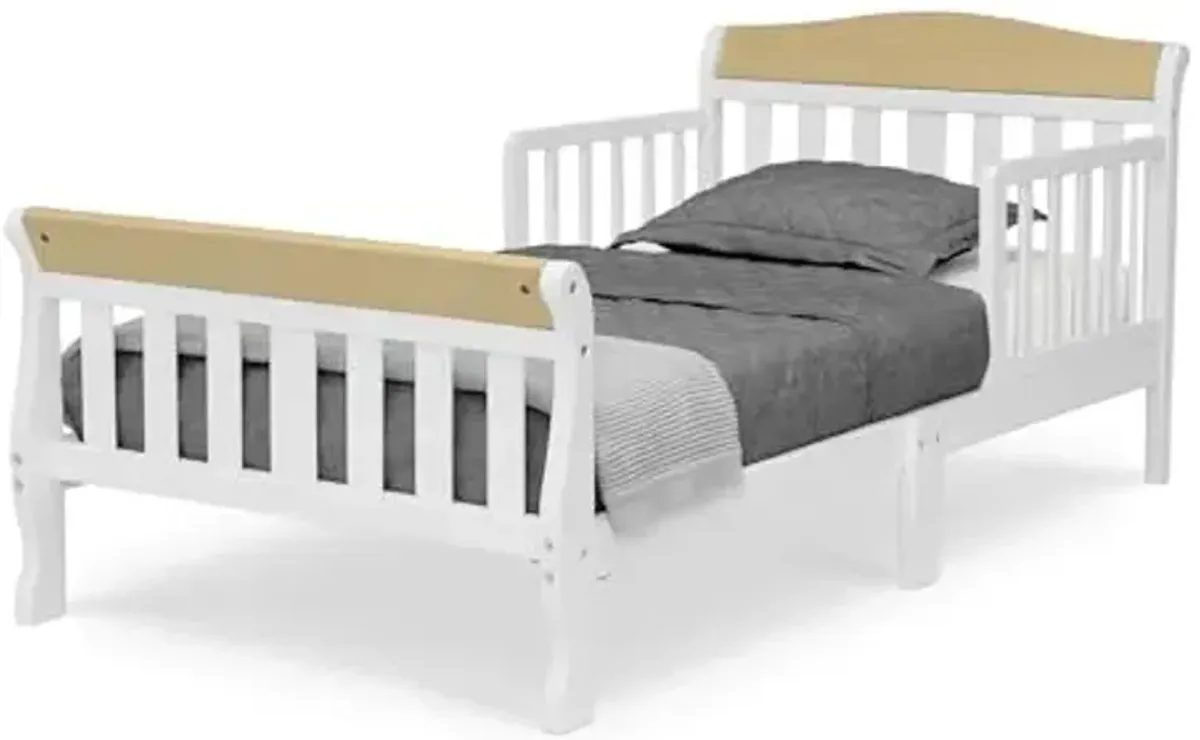 Delta Children Canton Toddler Bed, Bianca White/Natural