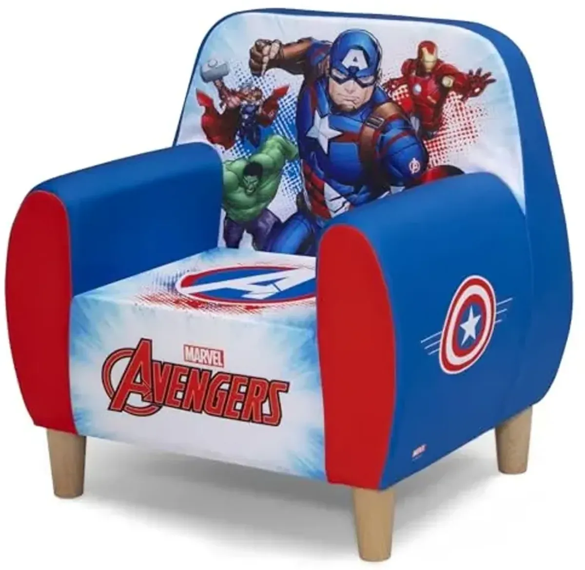 Delta Children Marvel Avengers Foam Chair for Kids, Blue