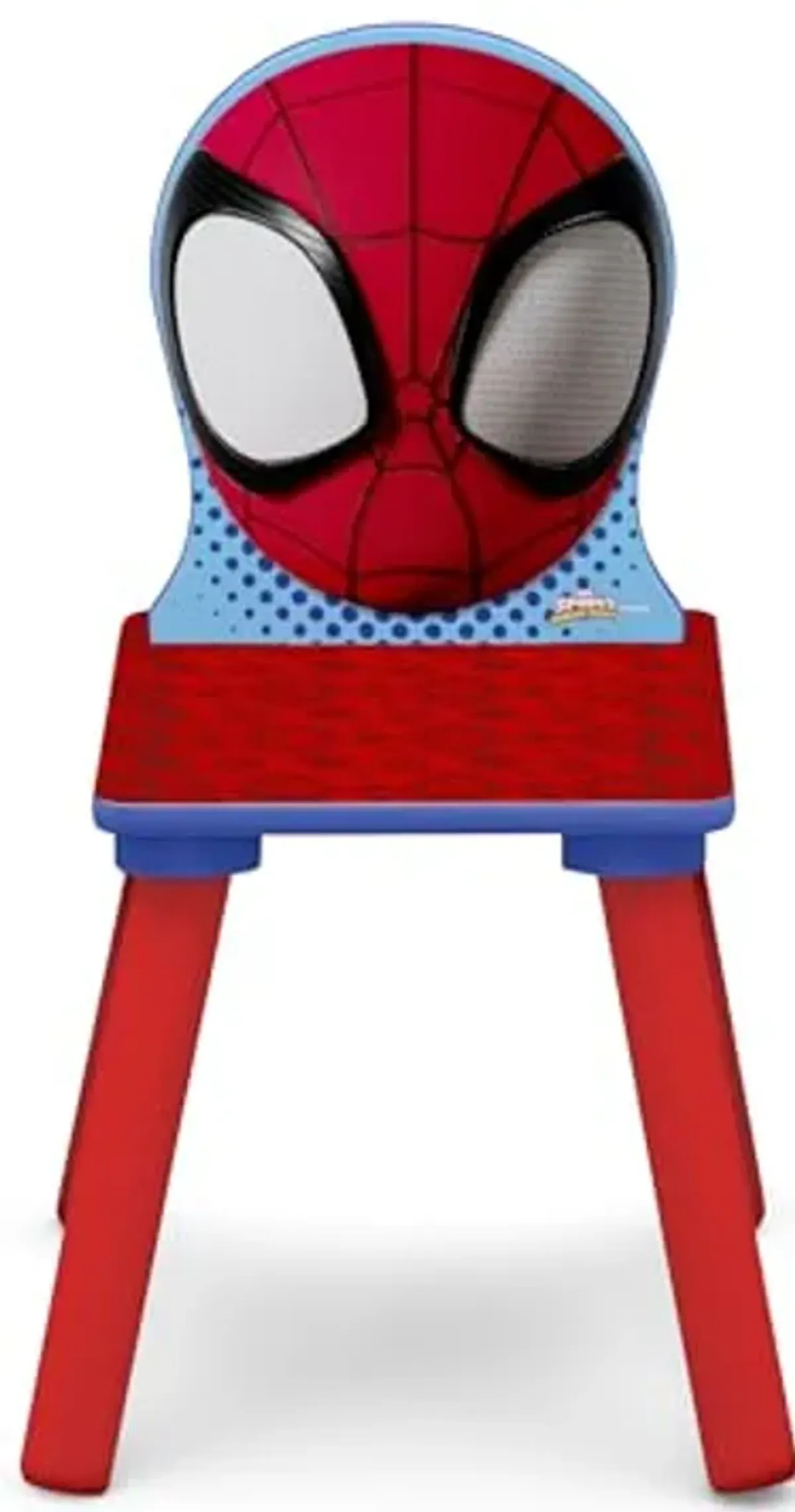 Delta Children - Marvel Spidey and His Amazing Friends 4-Piece Toddler Room-in-a-Box Set – Includes Sleep and Play Toddler Bed, Table, 1 Chair and Toy Box, Blue/Red