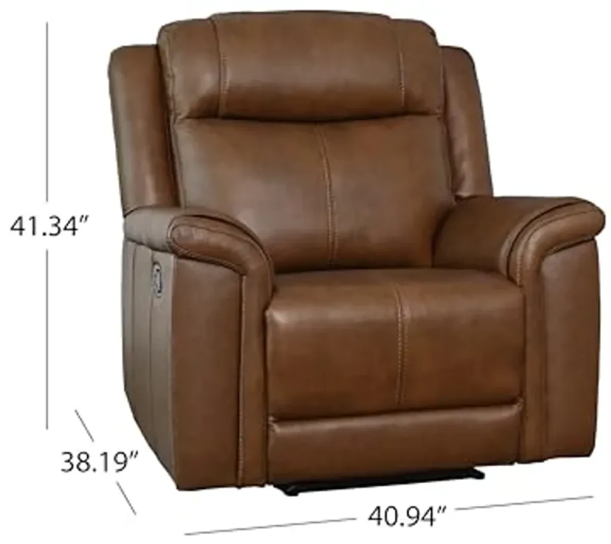 Abbyson Living Giles Leather Manual Recliner, Brown