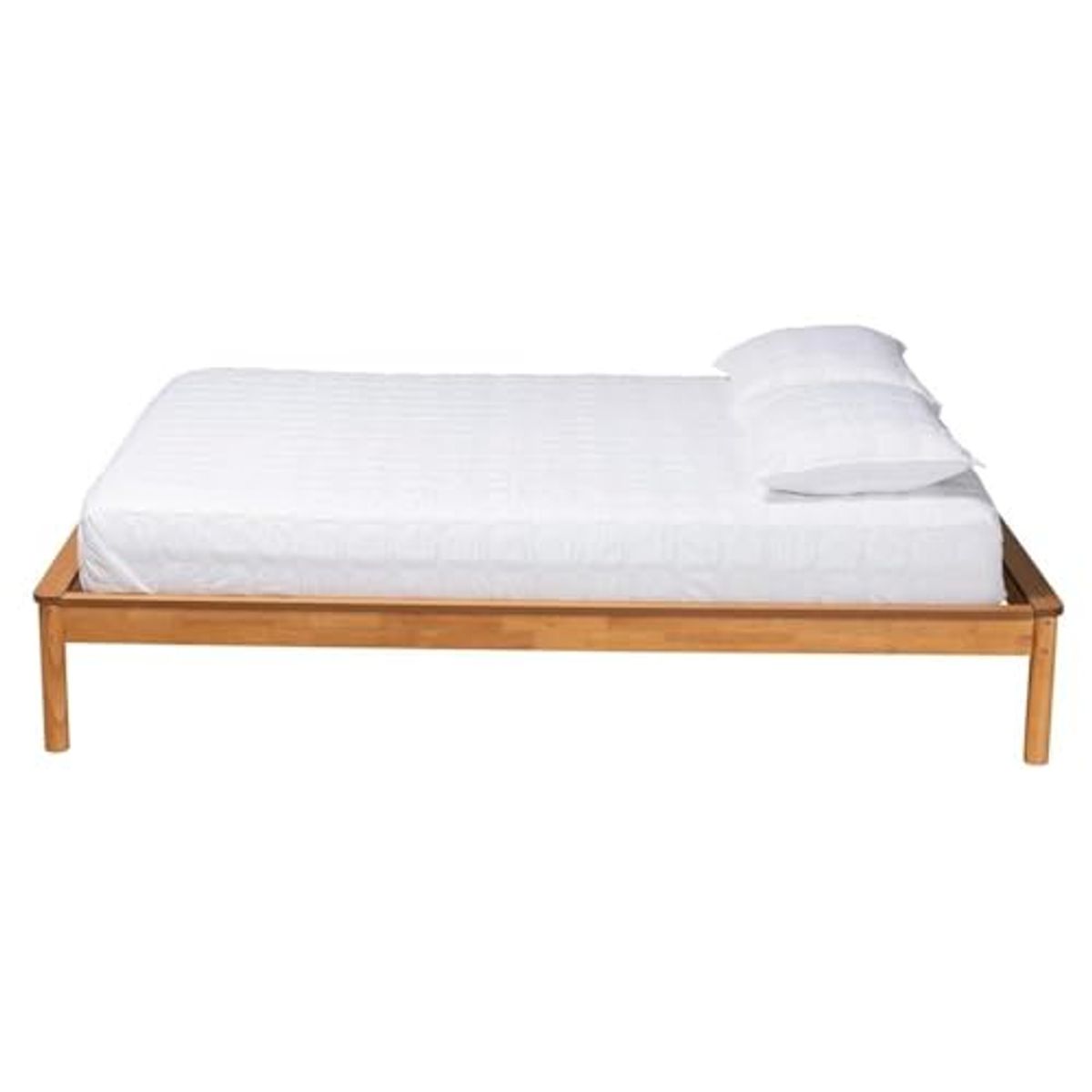 Baxton Studio Efren Mid-Century Modern Honey Oak Finished Wood Full Size Bed Frame