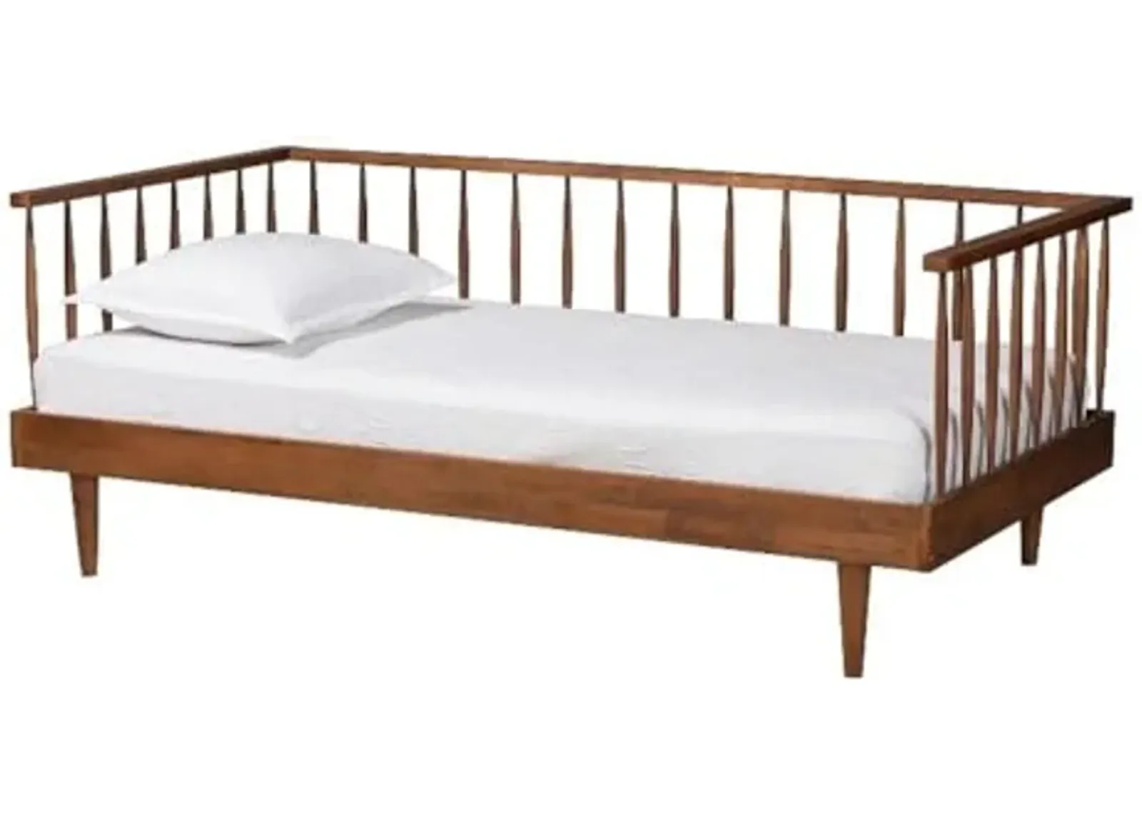 Baxton Studio Matilda Mid-Century Modern Ash Walnut Finished Wood Twin Size Daybed