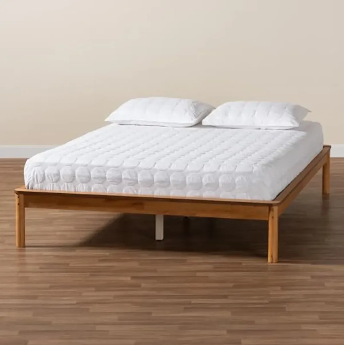 Baxton Studio Efren Bed Frame, Full, Honey Oak