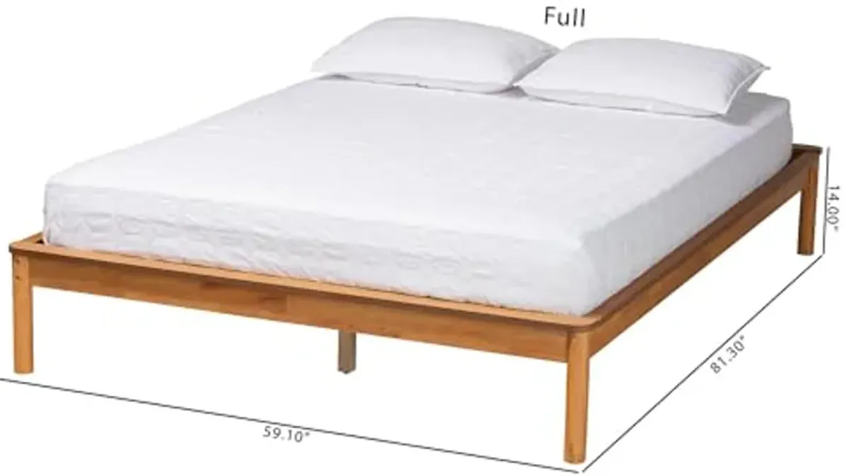 Baxton Studio Efren Bed Frame, Full, Honey Oak