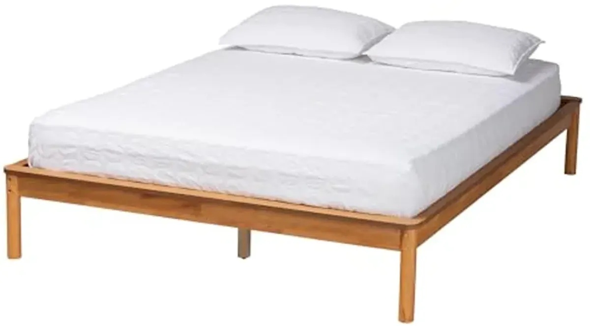 Baxton Studio Efren Bed Frame, King, Honey Oak