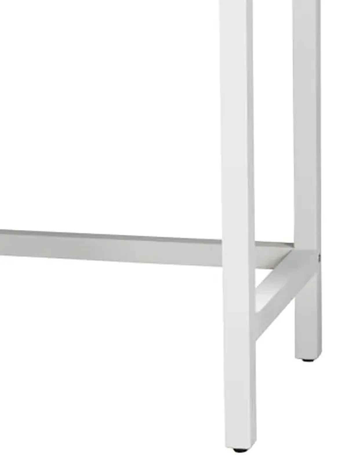 Baxton Studio Yelena Console Table, 2-Drawer, White/Chrome