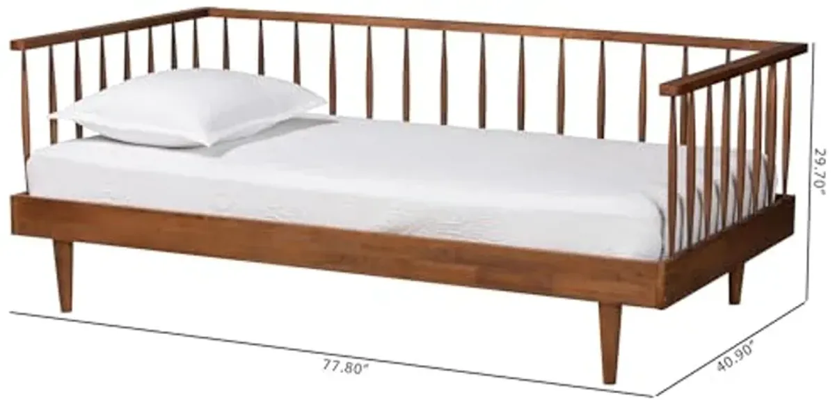 Baxton Studio Matilda Daybed, Twin, Ash Walnut