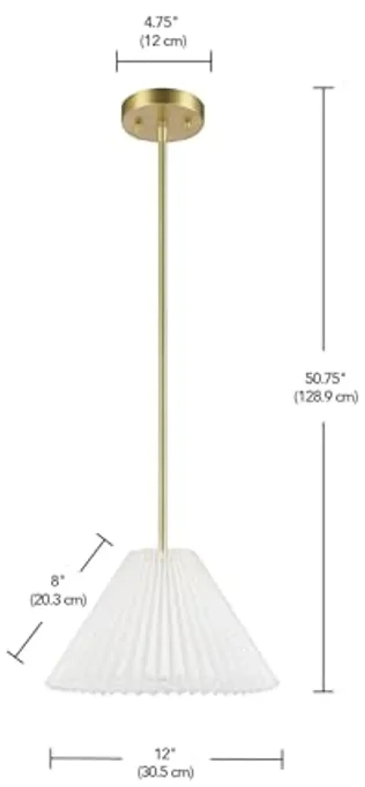 Globe Electric Novogratz x 67000103 Novogratz x Globe Matte Brass Pendant Lighting with Off-White Pleated Fabric Shade