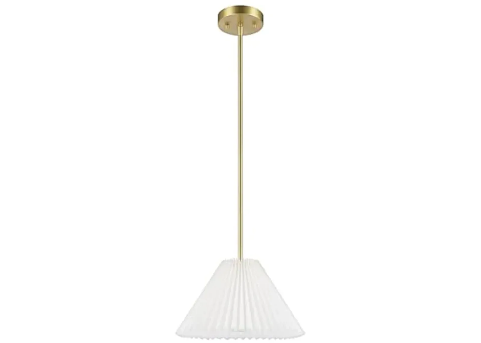 Globe Electric Novogratz x 67000103 Novogratz x Globe Matte Brass Pendant Lighting with Off-White Pleated Fabric Shade