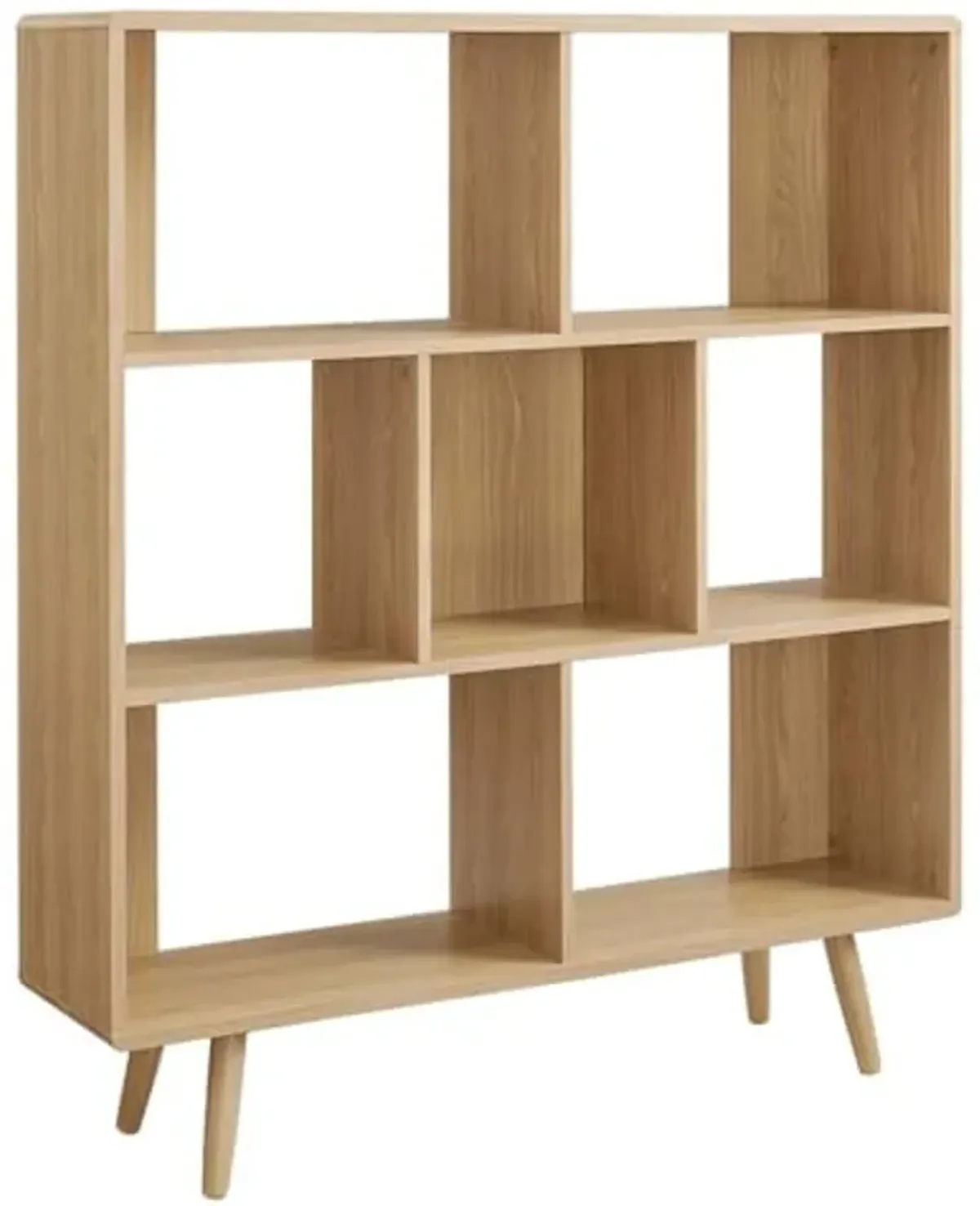 Modway EEI-2529-OAK Transmit 7 Shelf Wood Grain Bookcase, Oak