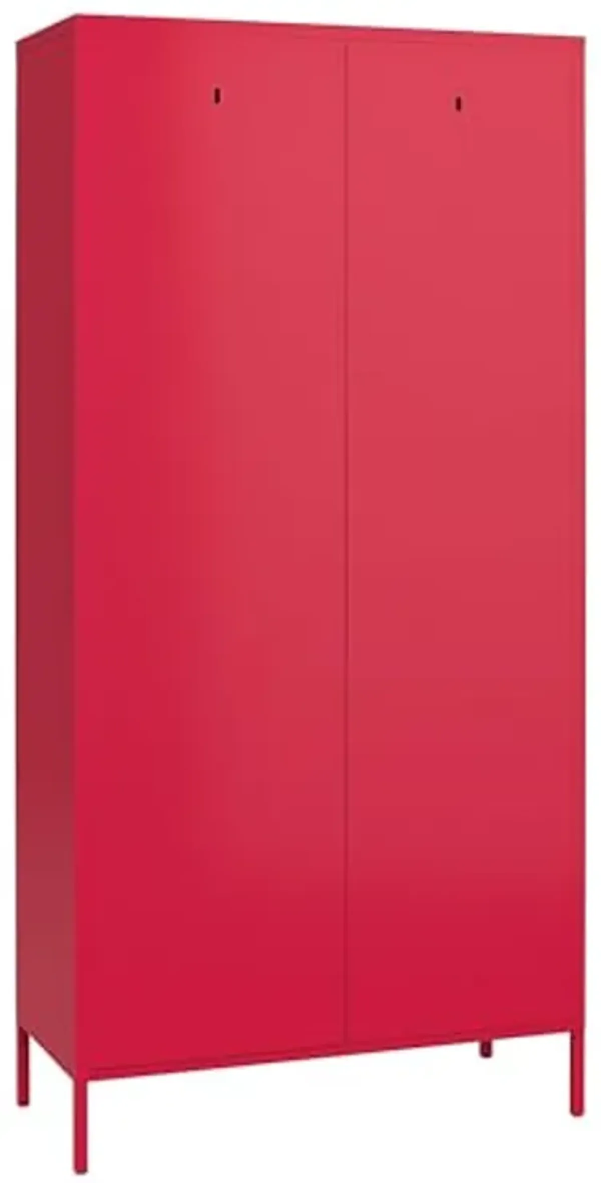 Novogratz Cache 2 Door Tall Metal Locker Style Storage Cabinet, Magenta