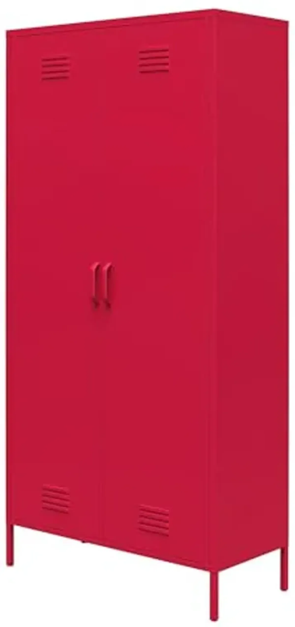 Novogratz Cache 2 Door Tall Metal Locker Style Storage Cabinet, Magenta