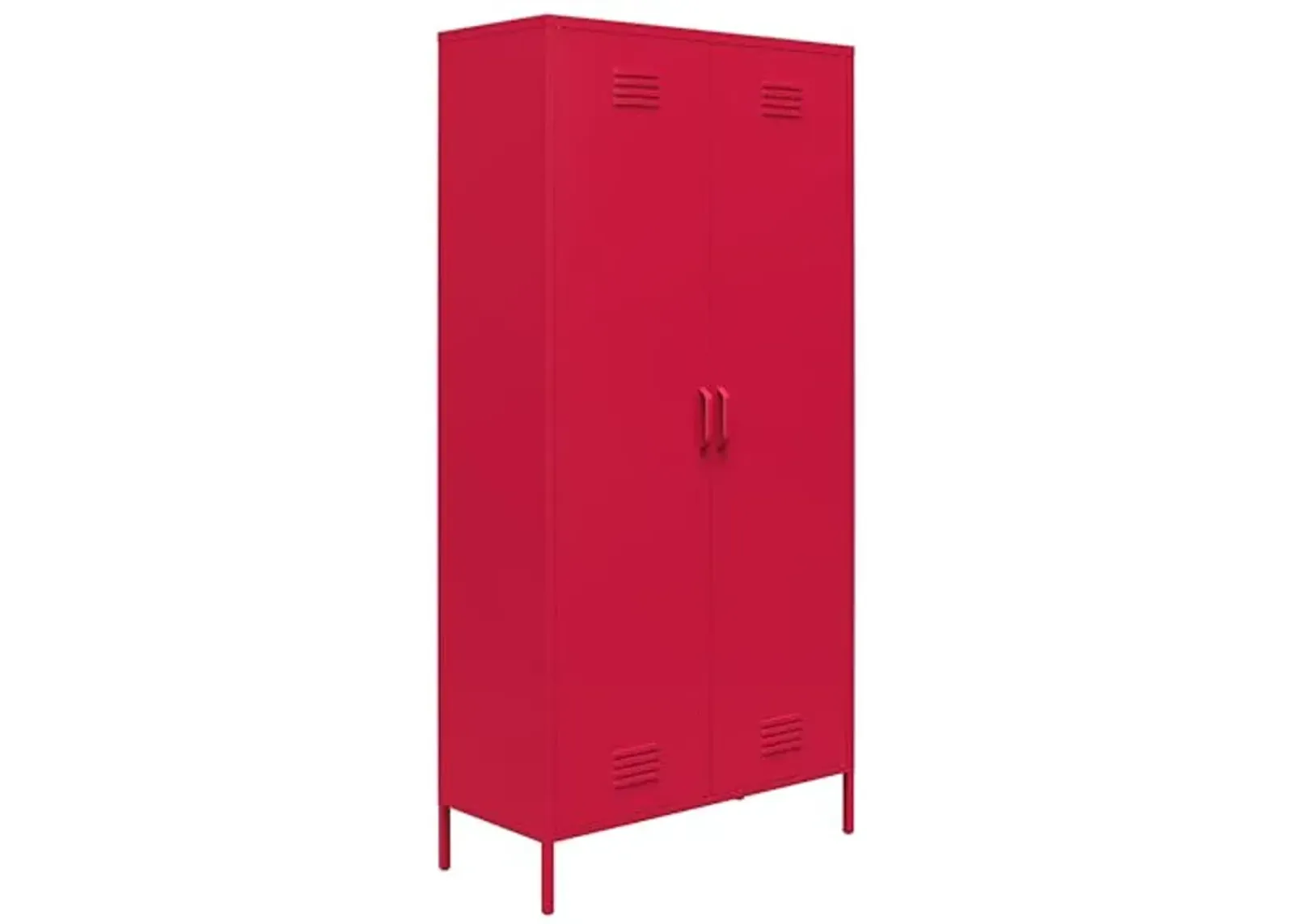 Novogratz Cache 2 Door Tall Metal Locker Style Storage Cabinet, Magenta