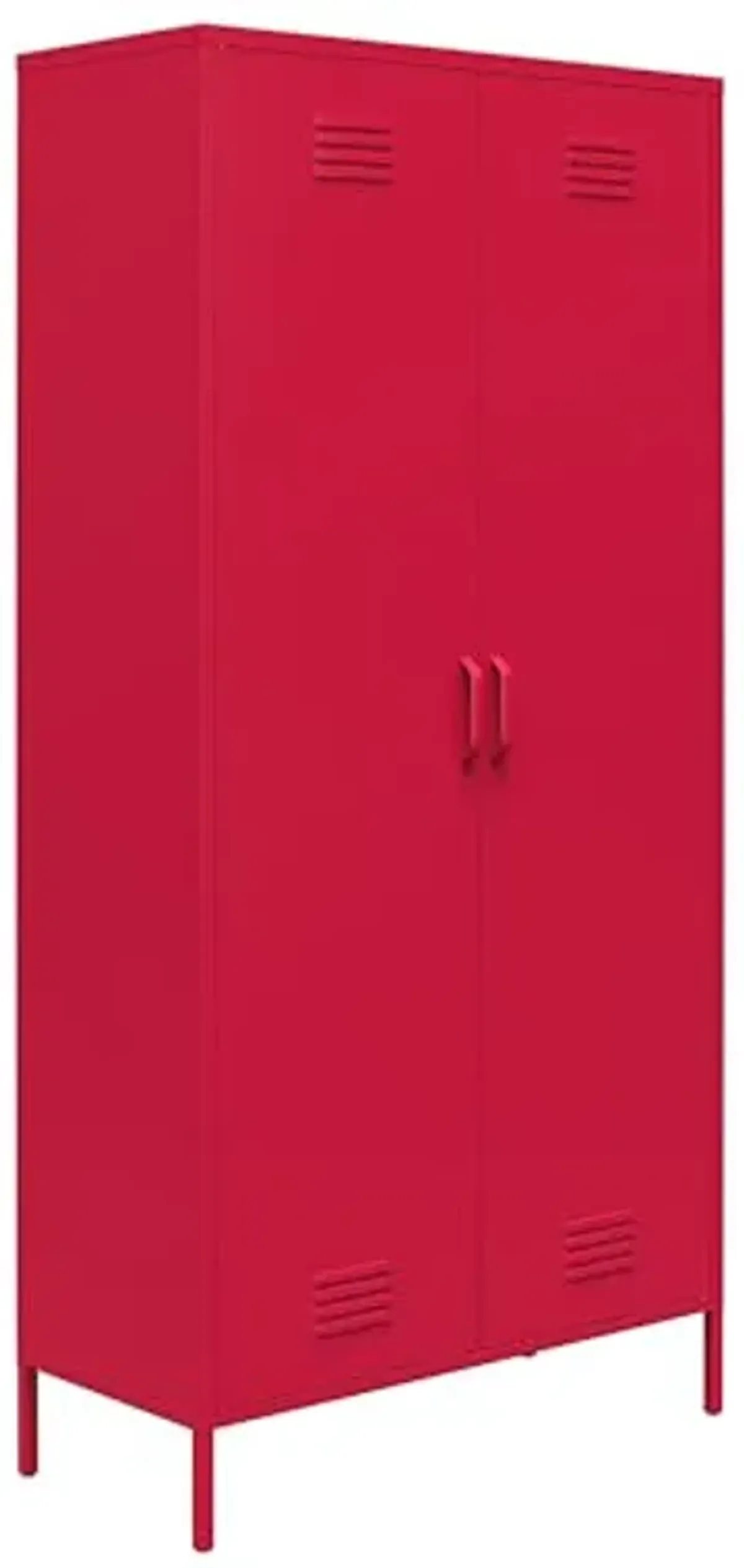 Novogratz Cache 2 Door Tall Metal Locker Style Storage Cabinet, Magenta