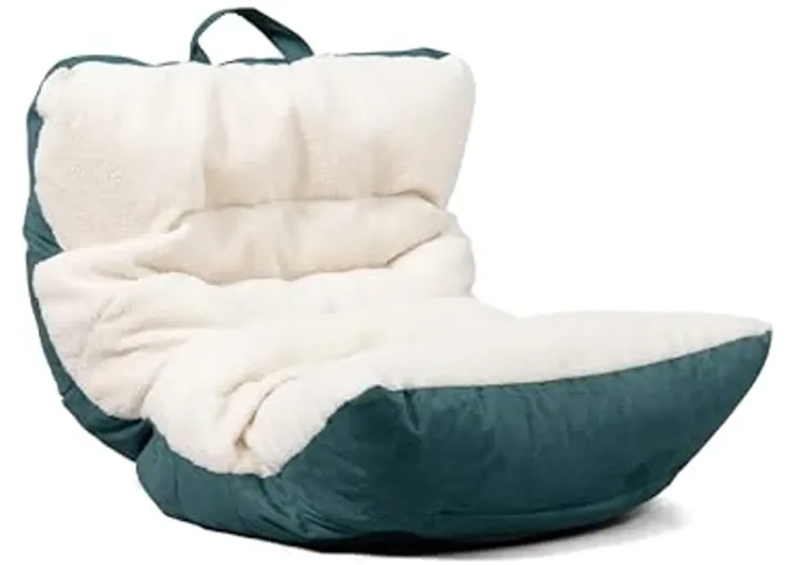 Big Joe Roma Kid's Bean Bag Chair, Oat Sherpa and Sage, Vegan Suede, 2 feet