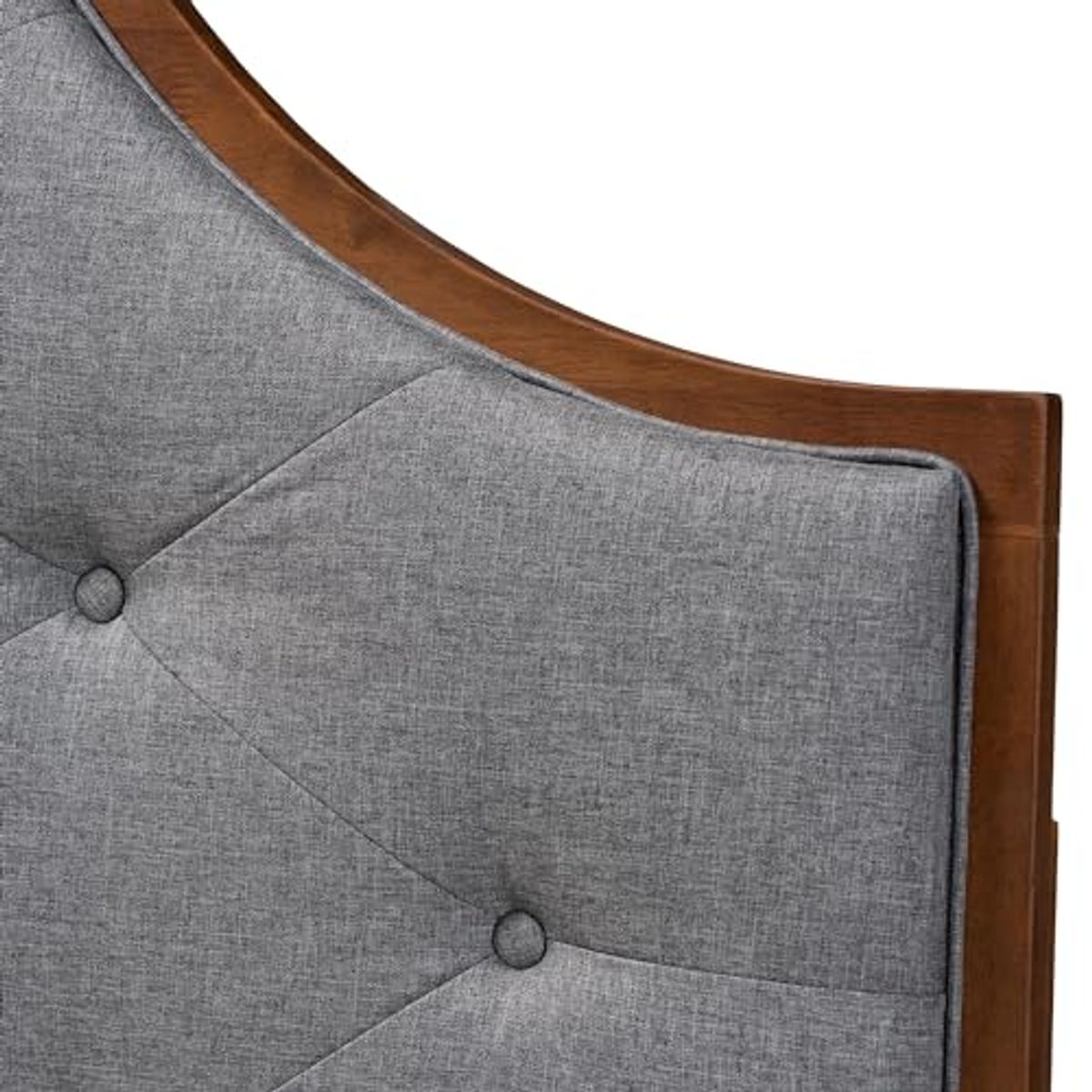 Baxton Studio Camila Headboard, King, Grey/Walnut Brown