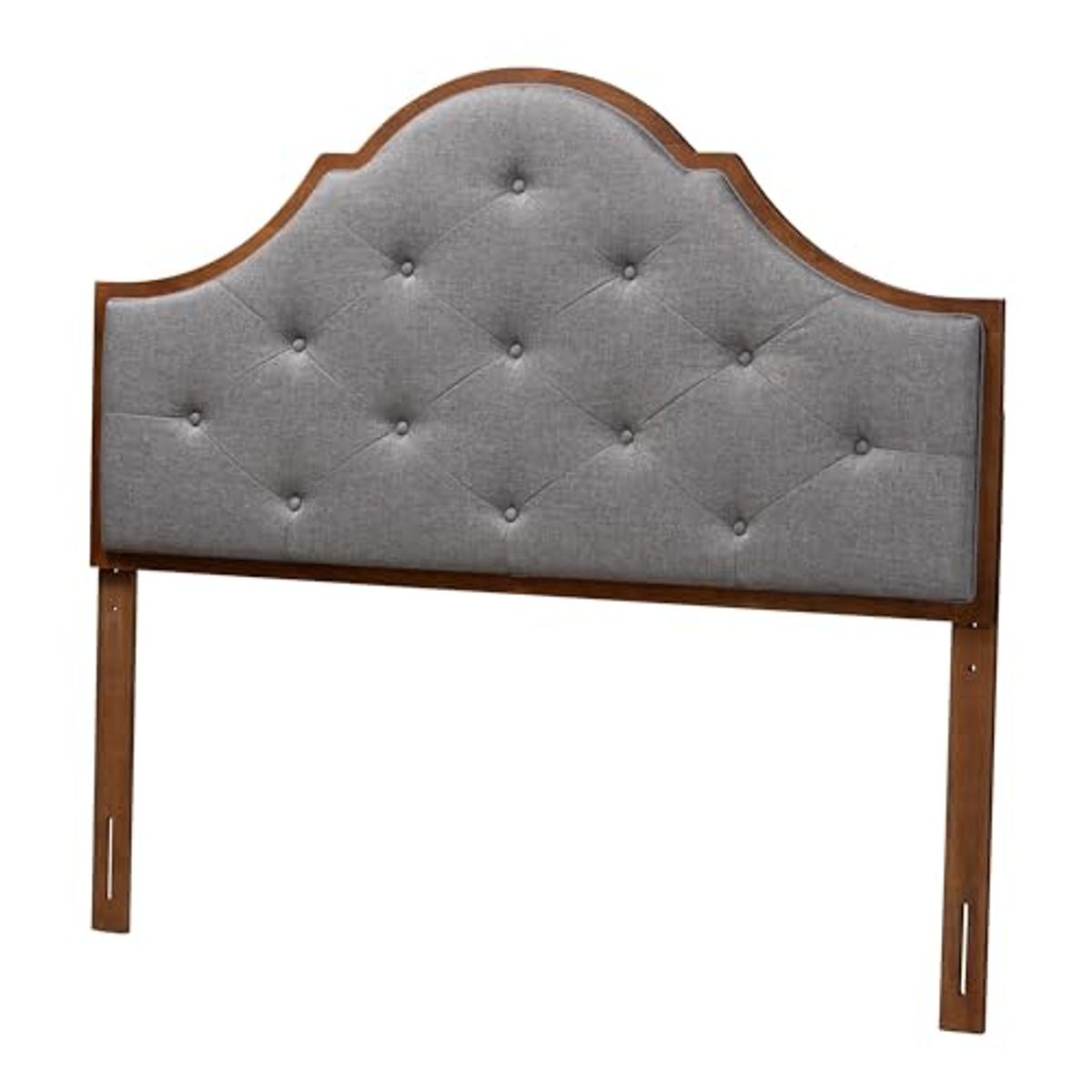 Baxton Studio Camila Headboard, King, Grey/Walnut Brown