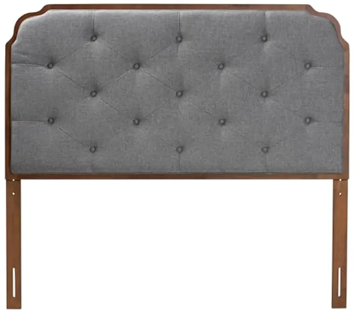 Baxton Studio Classic Headboard, Queen, Grey/Walnut Brown