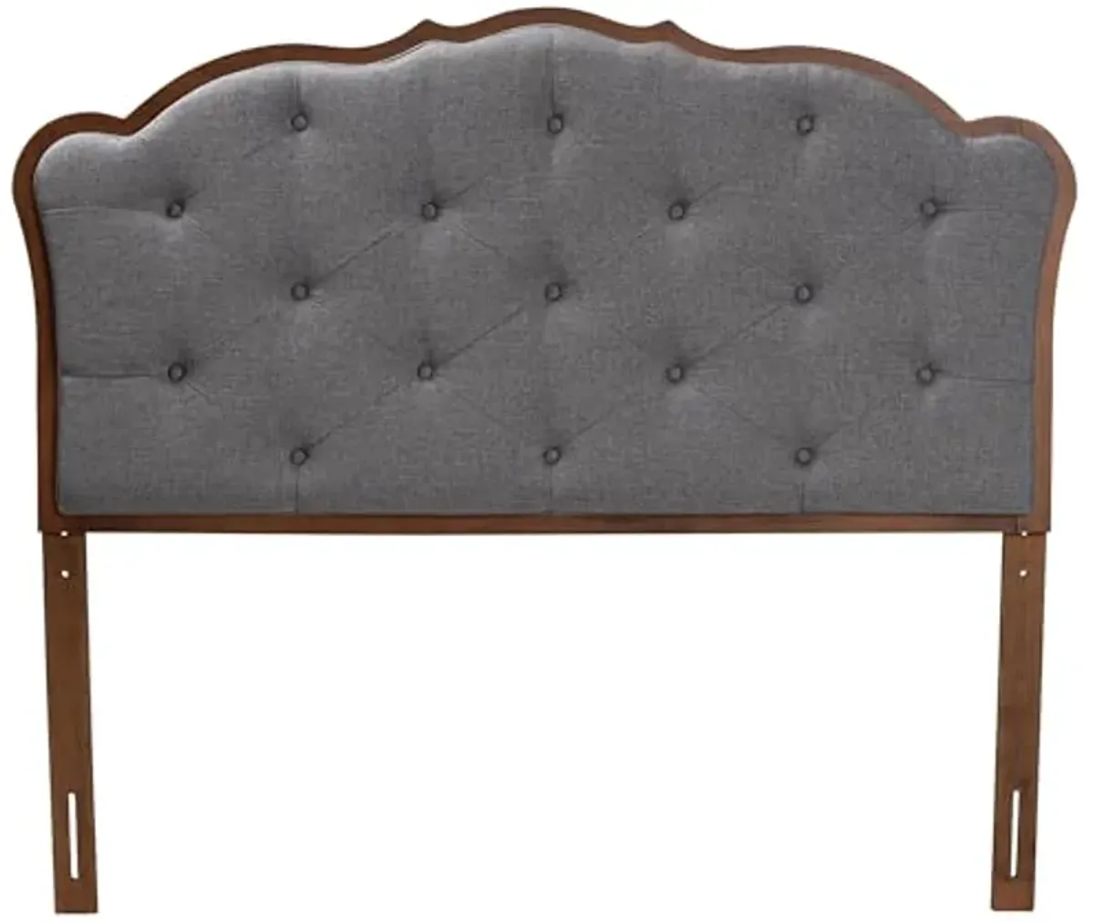 Baxton Studio Leandra Headboard, Queen, Grey/Walnut Brown