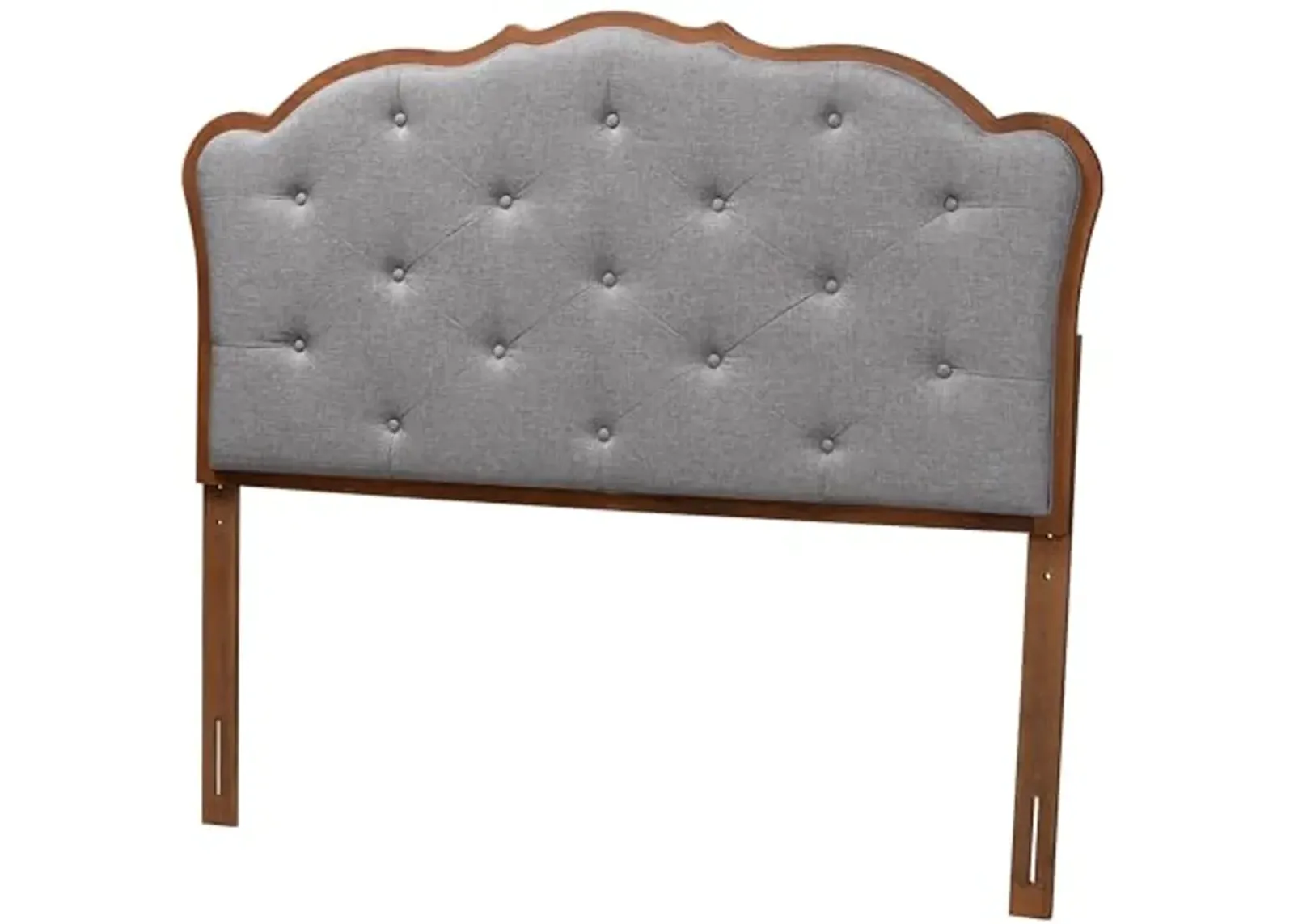 Baxton Studio Leandra Headboard, Queen, Grey/Walnut Brown