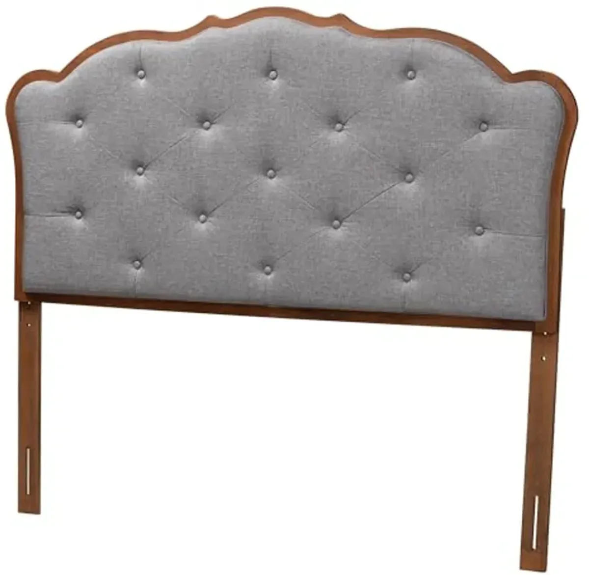 Baxton Studio Leandra Headboard, Queen, Grey/Walnut Brown