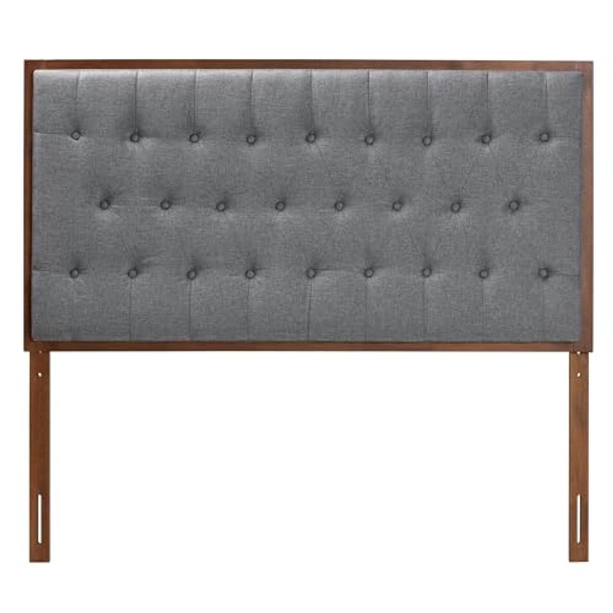 Baxton Studio Harumi Headboard, King, Grey/Walnut Brown