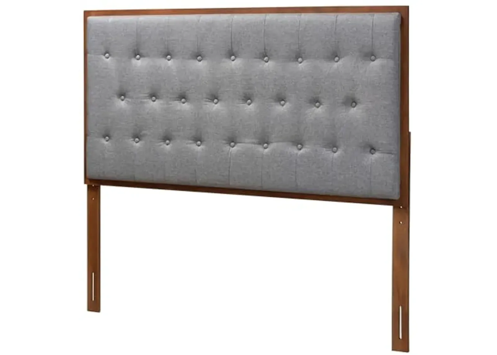 Baxton Studio Harumi Headboard, King, Grey/Walnut Brown