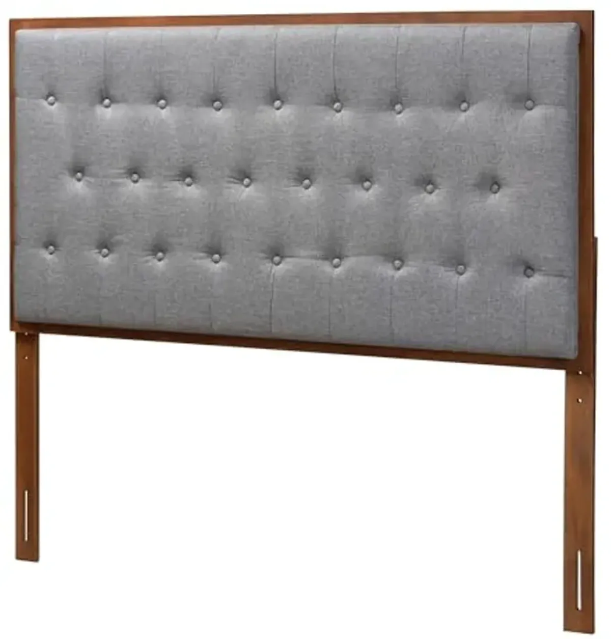 Baxton Studio Harumi Headboard, King, Grey/Walnut Brown