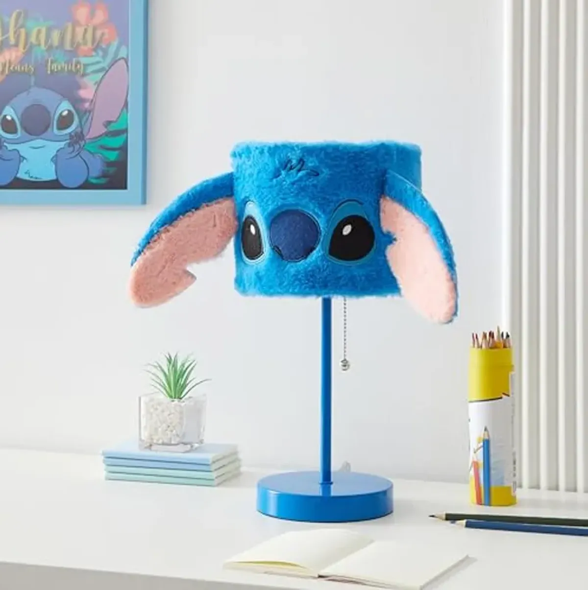 Idea Nuova Disney Stitch Figural Plush Shade Table Lamp,Perfect for Kids Rooms