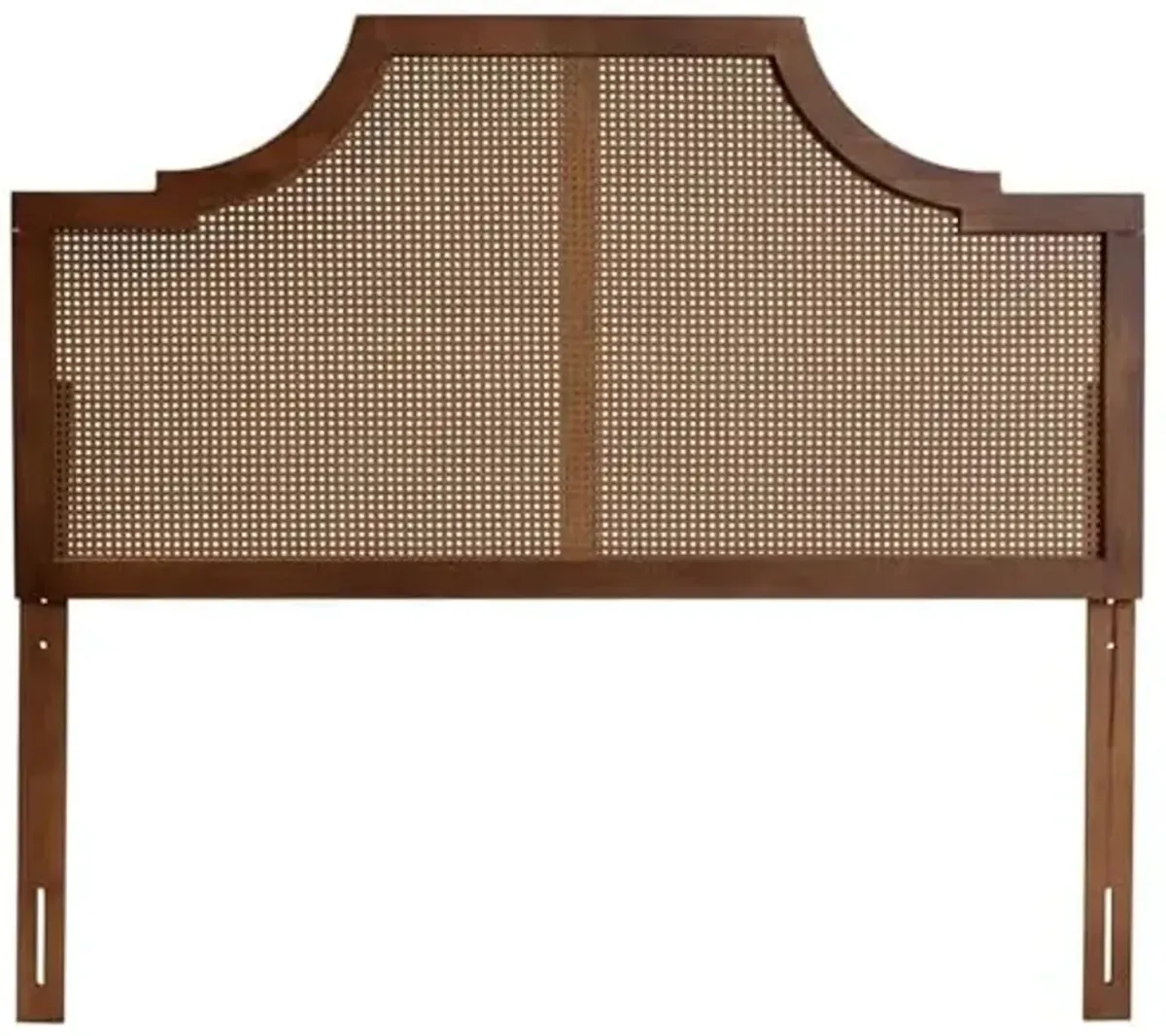 Baxton Studio Risha Ash Walnut Finished Wood and Rattan King Size Headboard
