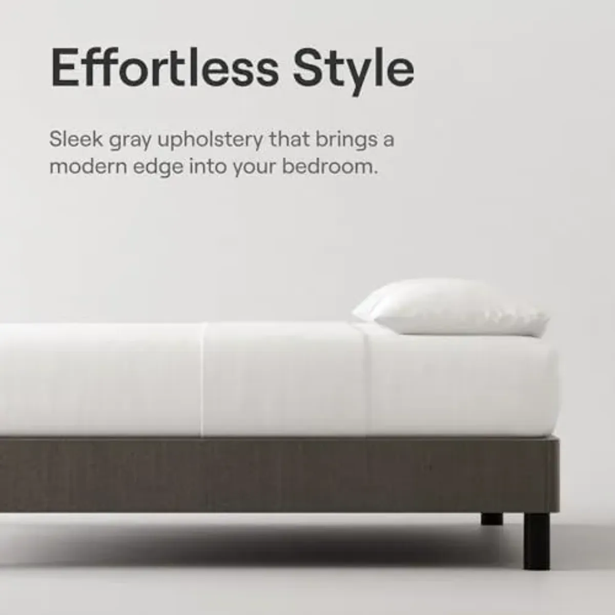 Nectar Bed Frame - Twin XL - Grey - 8 Inch Legs - Sturdy Wooden Slats for Support - Steel Frame - Contemporary and Durable Upholstery - Holds Up to 700 Pounds - Easy Assembly