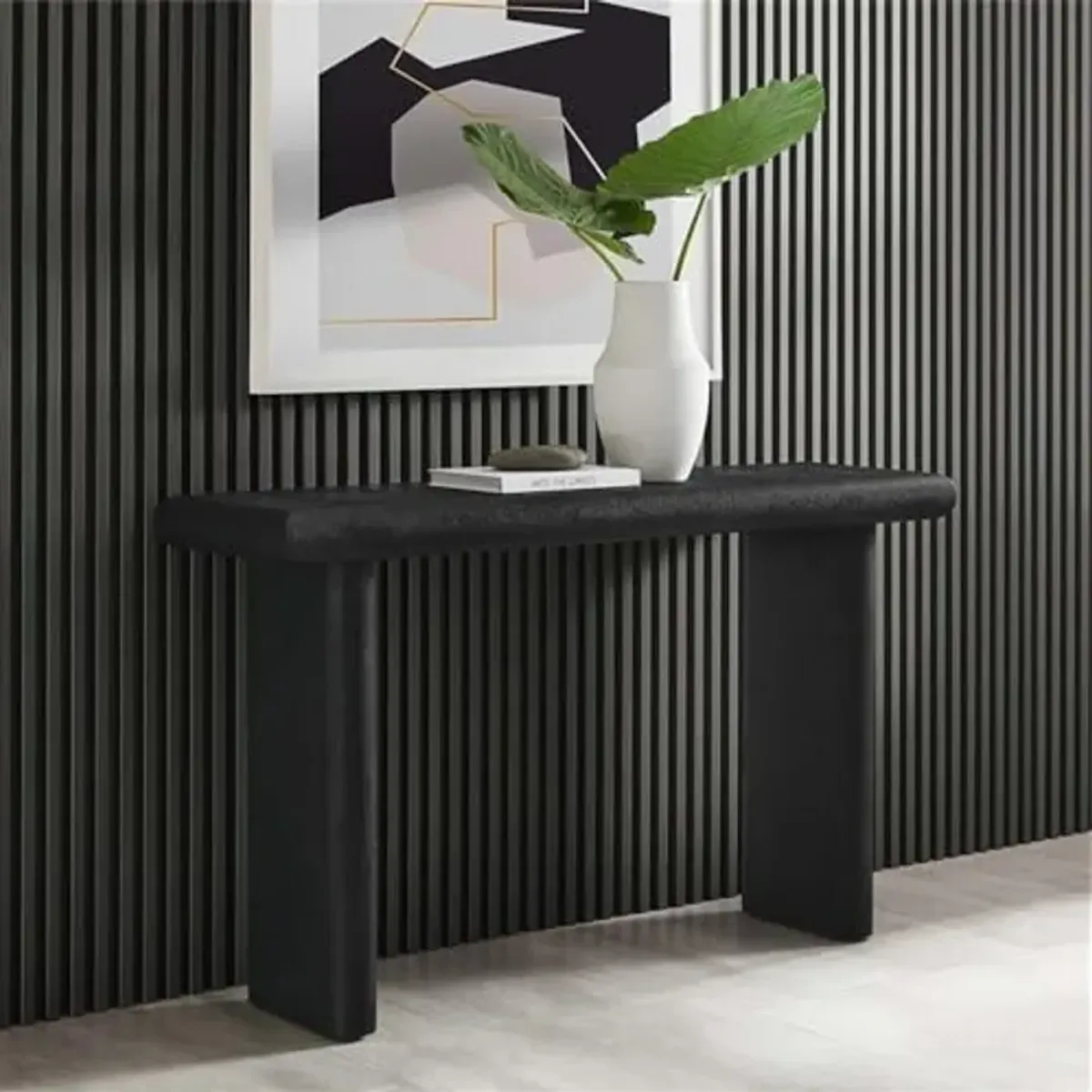 Modway EEI-6577-BLK Relic Concrete Textured Console Table, Black