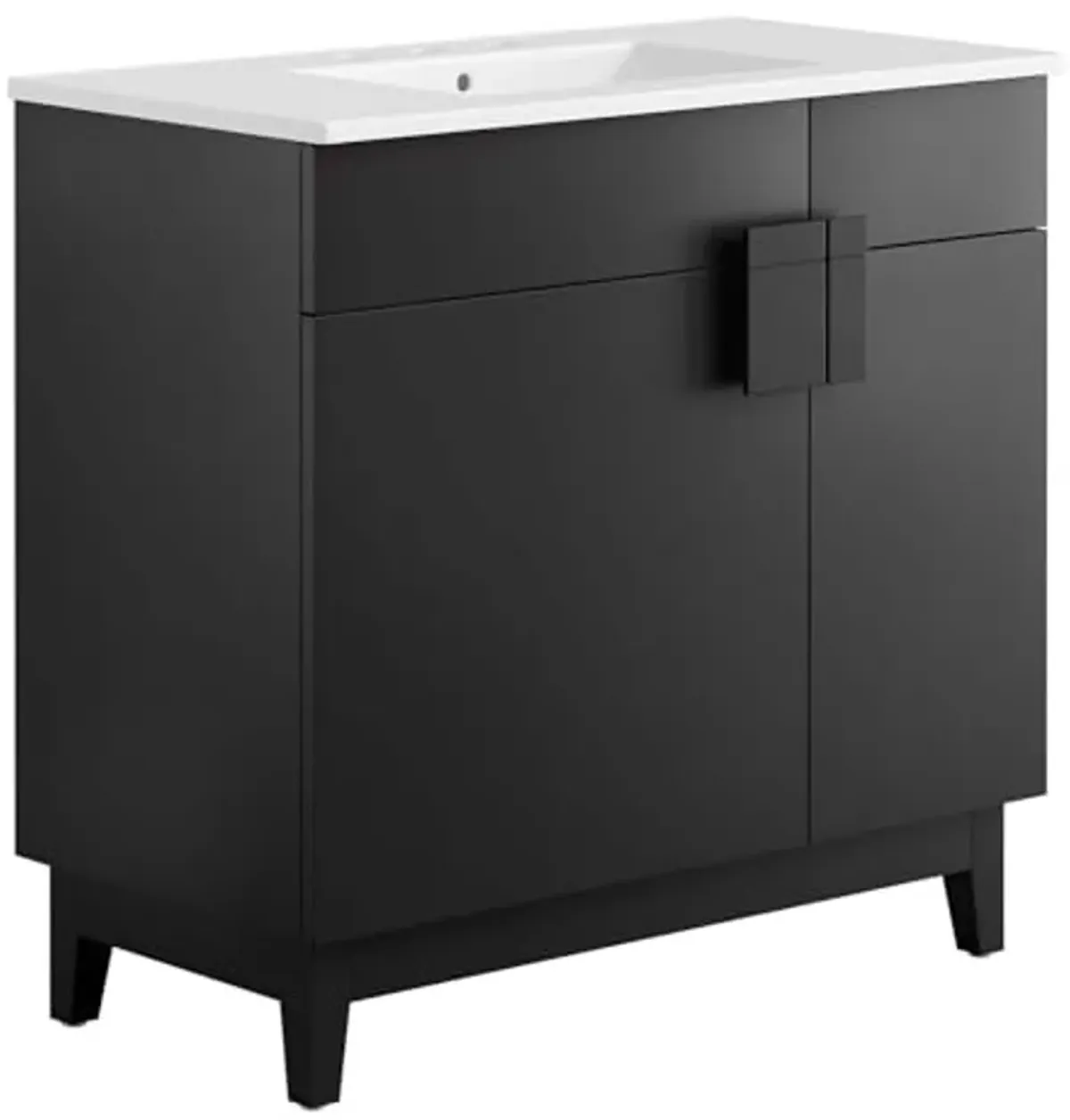 Modway Miles Vanity, White Black