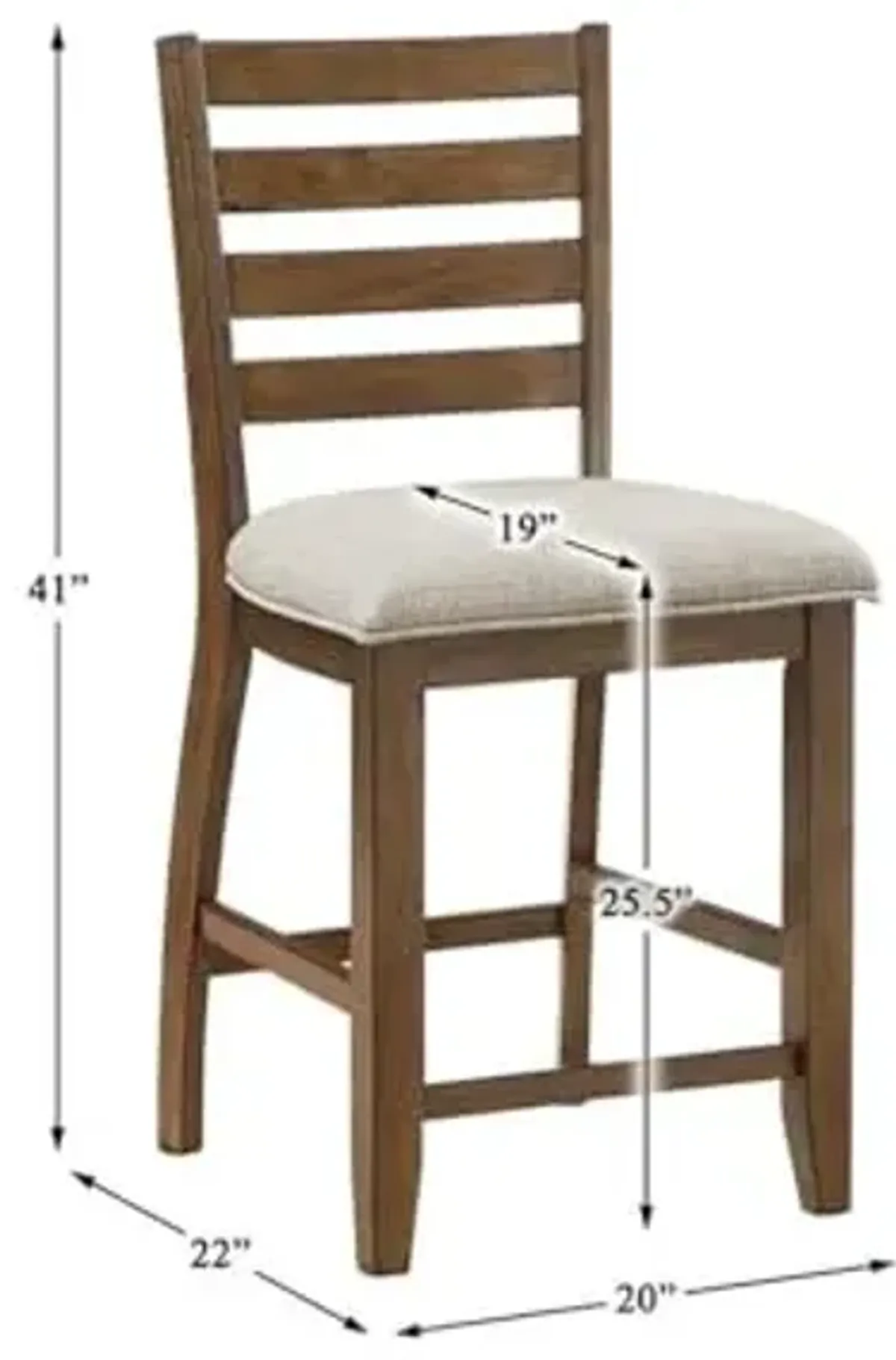 Lexicon Tigard Wood and Fabric Counter Height Chair in Cherry (Set of 2)