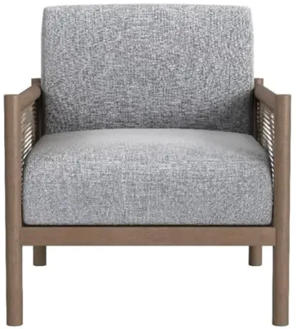 Bassett Mirror Company Hedges Wooden Accent Chair with Blue Fabric