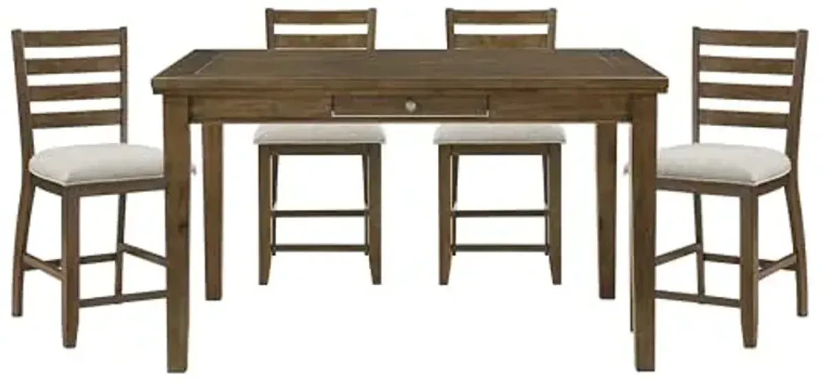 Lexicon Lucca 5-Piece Counter Height Dining Set, Cherry