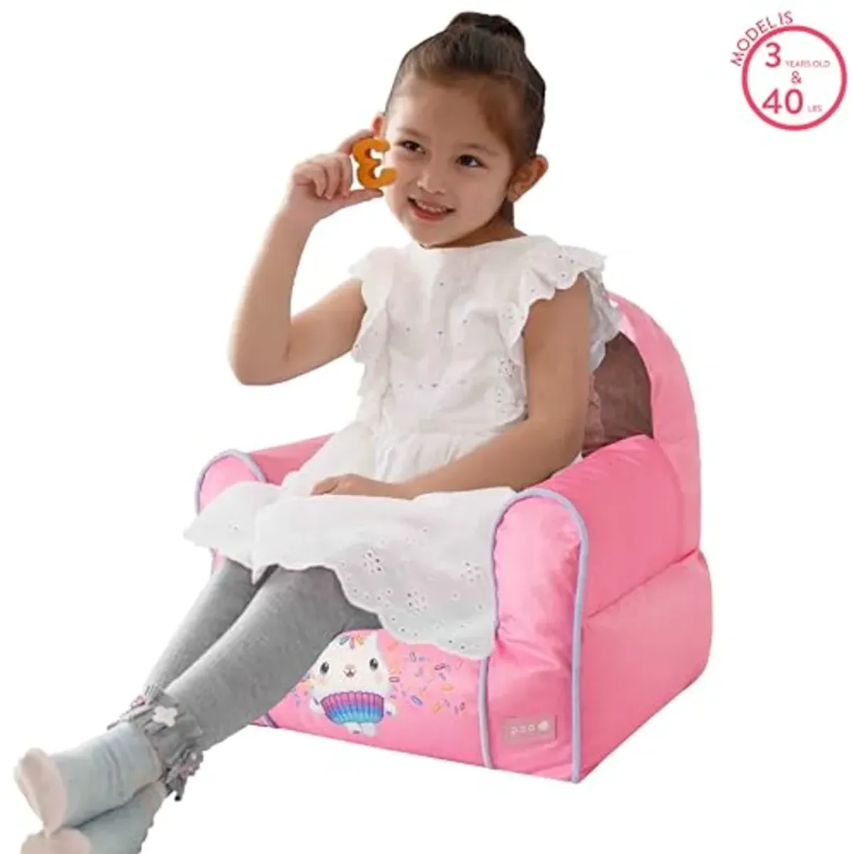 Idea Nuova Gabby's Dollhouse Themed Soft and Comfortable Bean Bag Sofa Chair for Kids